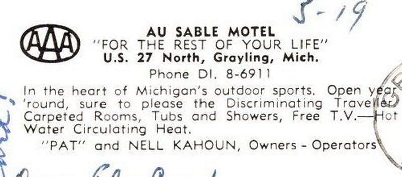 Au Sable Motel - Vintage Postcard
